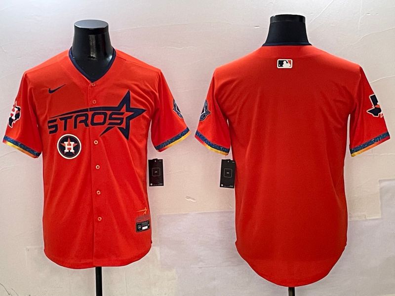 Men Houston Astros Blank Orange Fourth generation Joint Name Nike 2025 MLB Jersey style 3